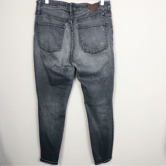 MADEWELL | Black Gray Wash Distressed High Riser Skinny Jeans Women’s Size 30/10 - Picture 11 of 14